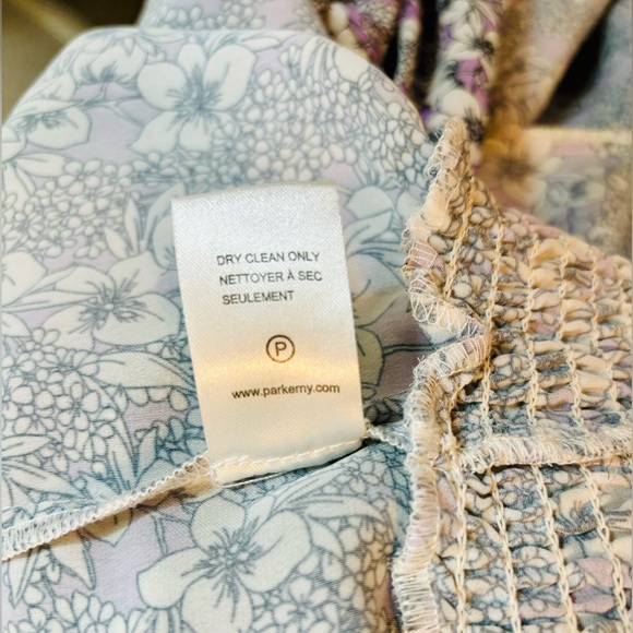 Parker “Lyla” Ruffle Sleeve Lavender Floral Smocked Top - Picture 8 of 8